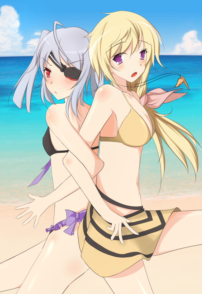 charlotte dunois and laura bodewig (infinite stratos) drawn by mozya