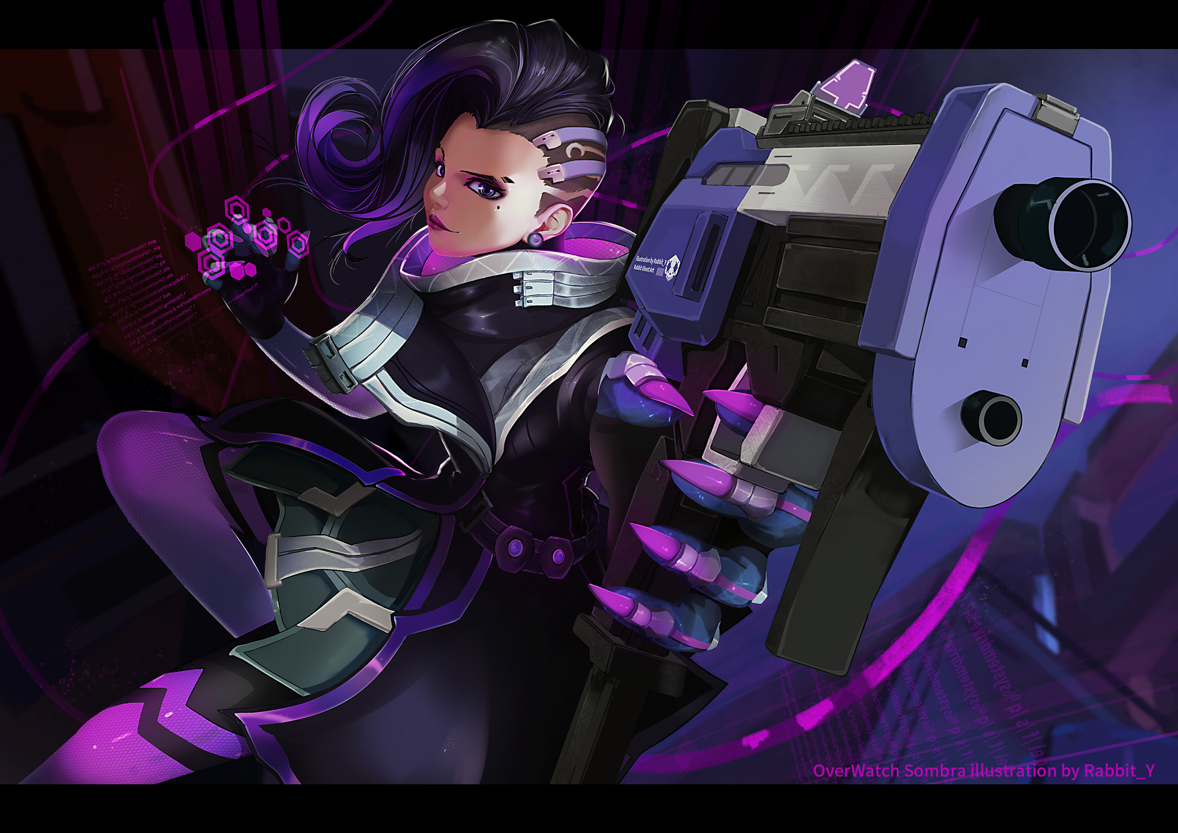 sombra (overwatch and 1 more) drawn by rabbit_y | Danbooru