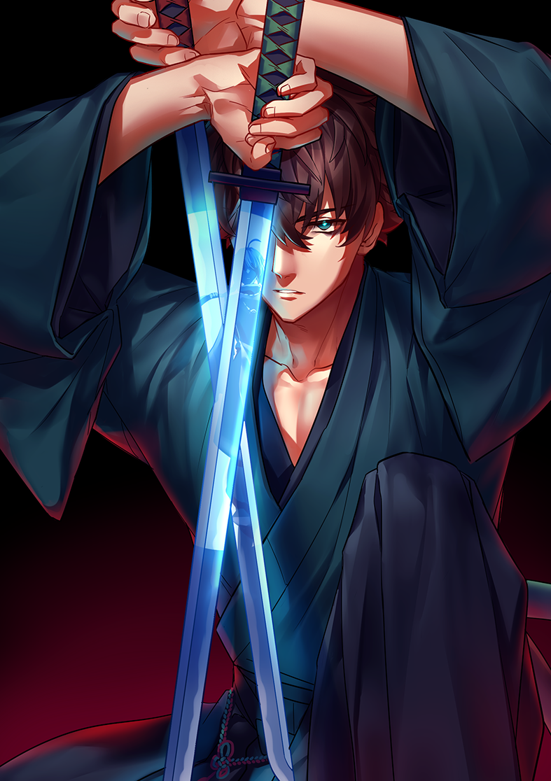 yamato takeru and miyamoto iori (fate and 1 more) drawn by yuu+1