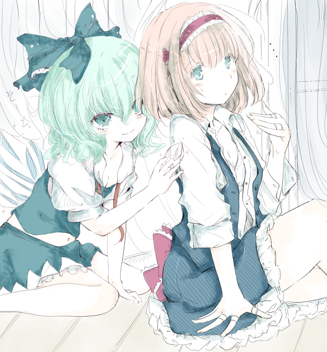 alice margatroid and cirno (touhou) drawn by inasa_orange