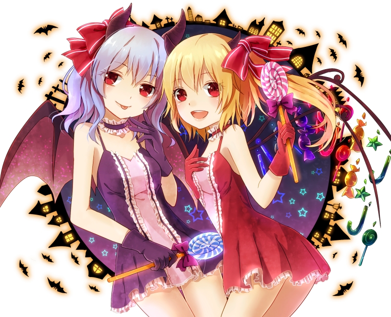 remilia scarlet and flandre scarlet (touhou) drawn by nunucco
