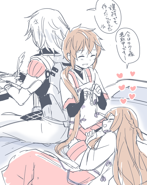 lora, jin, and fan la norne (xenoblade chronicles and 2 more) drawn by mizuki_riko