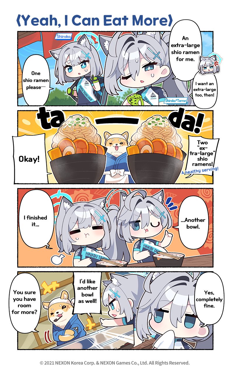 shiroko, shiroko terror, and master shiba (blue archive) drawn by donmin_h