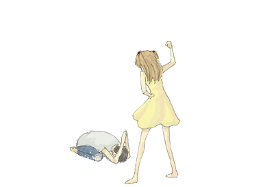 souryuu asuka langley and ikari shinji (neon genesis evangelion) drawn by lrk