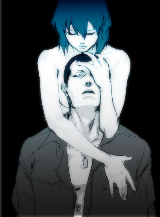 kusanagi motoko and saitou (ghost in the shell)