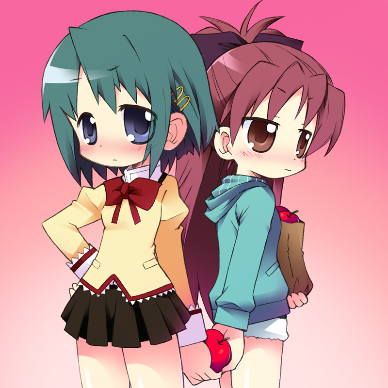 miki sayaka and sakura kyoko (mahou shoujo madoka magica) drawn by kanibasami