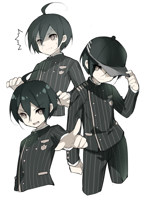 saihara shuichi (danganronpa and 1 more) drawn by saru