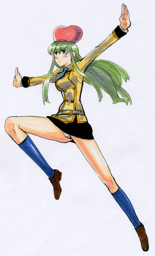 c.c. and orobas (code geass) drawn by kikuta