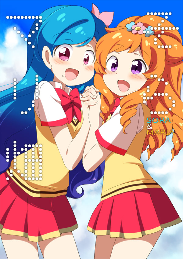 kazesawa sora and himesato maria (aikatsu!) drawn by eromame