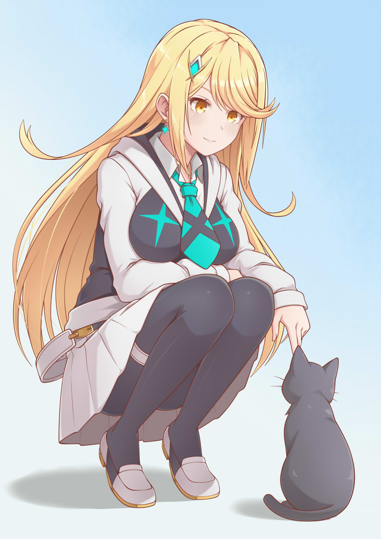 mythra (xenoblade chronicles and 1 more) drawn by yoruusagi
