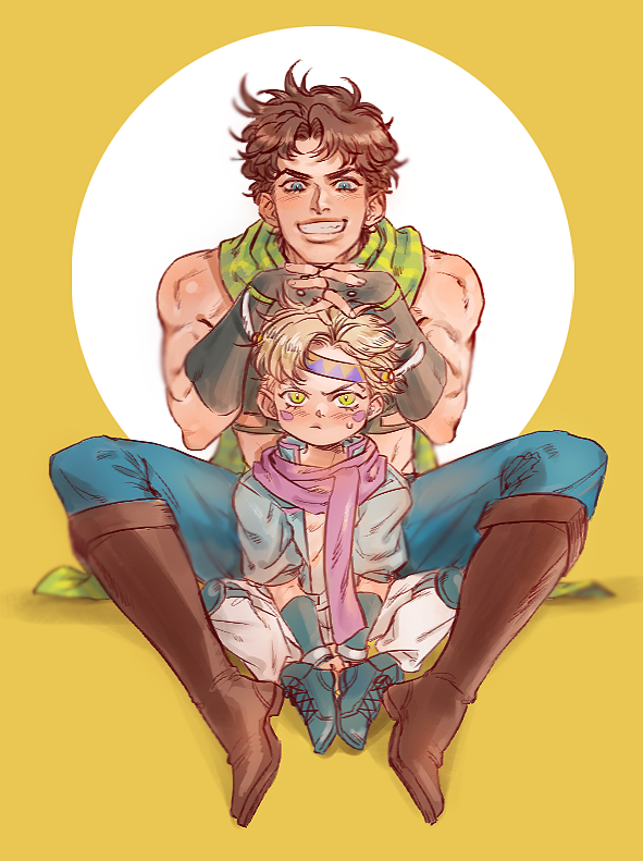 joseph joestar and caesar anthonio zeppeli (jojo no kimyou na bouken and 1 more) drawn by homil22