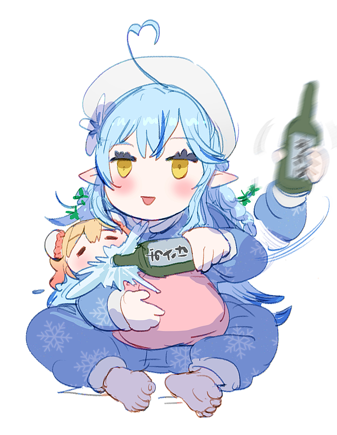 yukihana lamy and momosuzu nene (hololive) drawn by bow_(bhp)