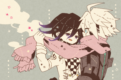 oma kokichi and k1-b0 (danganronpa and 1 more) drawn by toskogahazan