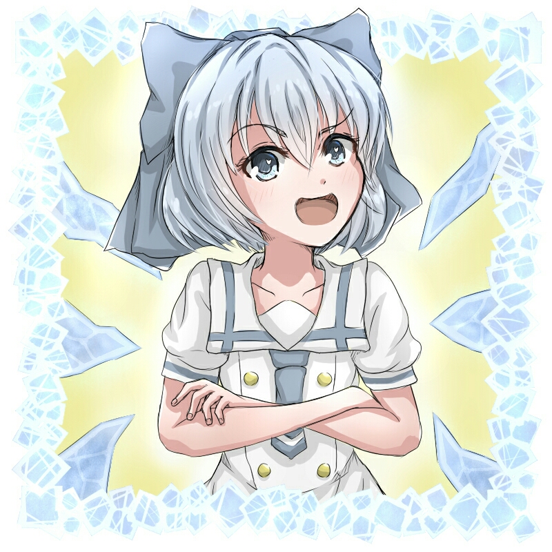 cirno and kafuu chino (touhou and 1 more) drawn by shiroi_kawauso