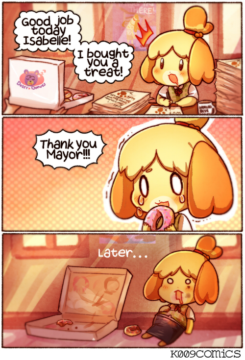 isabelle and villager (animal crossing) drawn by kataro