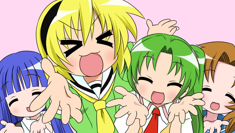 furude rika, ryuuguu rena, houjou satoko, and sonozaki mion (lucky star and 1 more) drawn by sirakaba