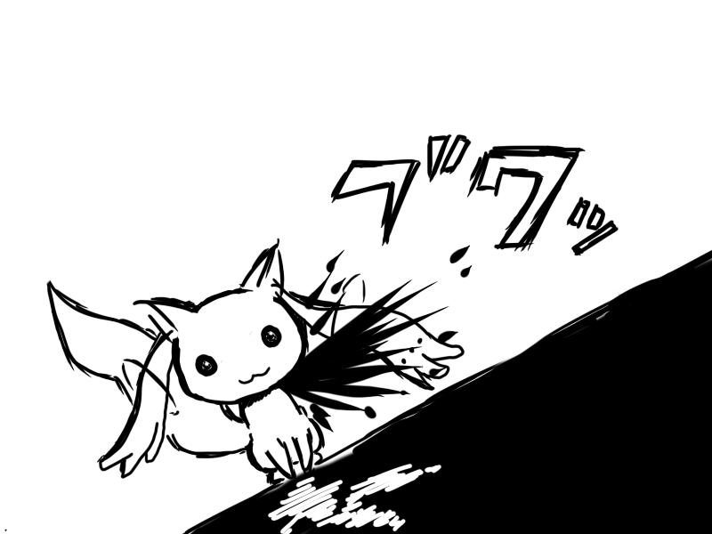 kyubey (mahou shoujo madoka magica and 1 more) drawn by purasu_ware
