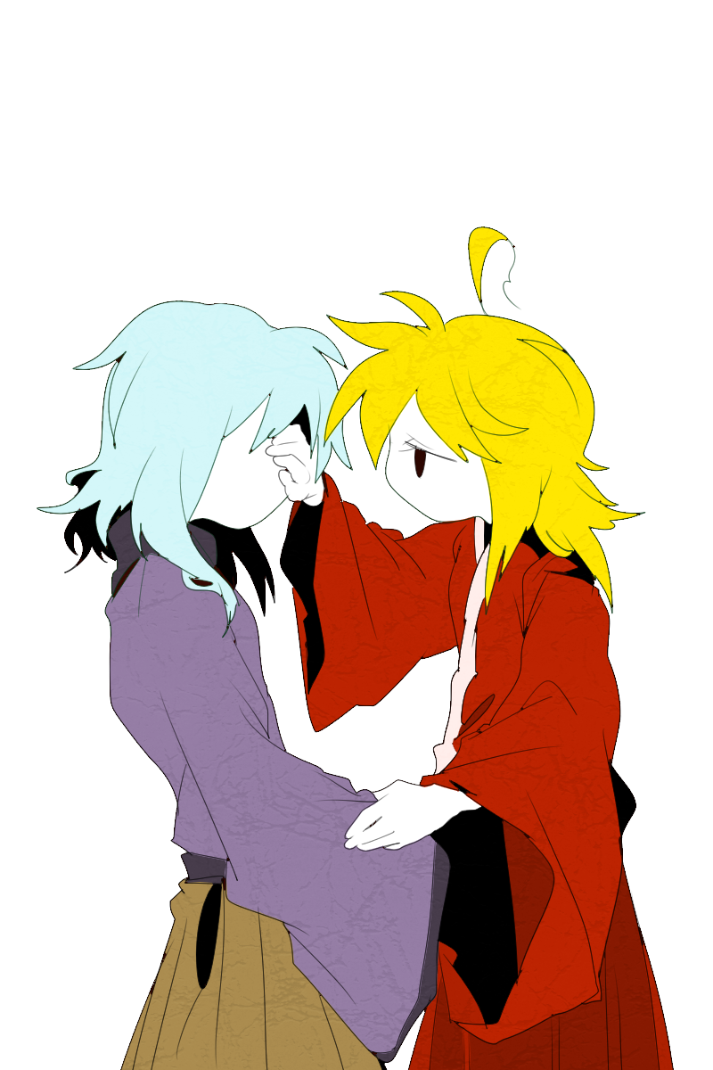 fujiwara no iyozane and ooama no ake no mitori (len'en) drawn by ling_s