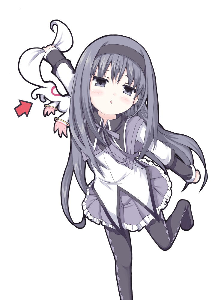 akemi homura and kyubey (mahou shoujo madoka magica) drawn by darkside