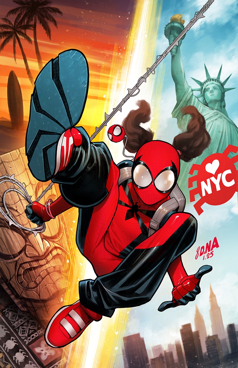 spider-girl and makawalu akana (marvel and 1 more) drawn by david_nakayama