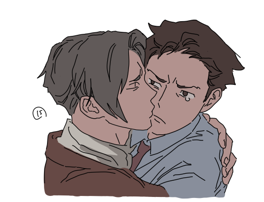 phoenix wright and miles edgeworth (ace attorney) drawn by jibog1043588