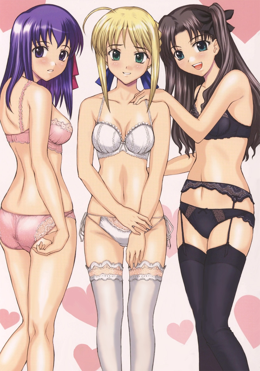 artoria pendragon, saber, tohsaka rin, and matou sakura (fate and 1 more) drawn by yamasaki_atsushi
