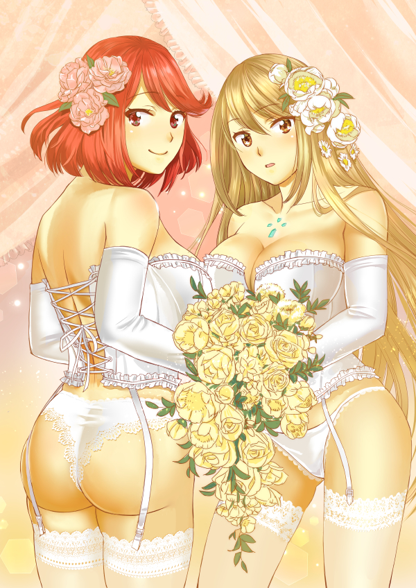 pyra and mythra (xenoblade chronicles and 1 more) drawn by ooshima_aki