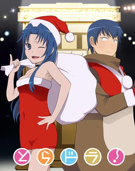 kawashima ami and takasu ryuuji (toradora!) drawn by ushisuke