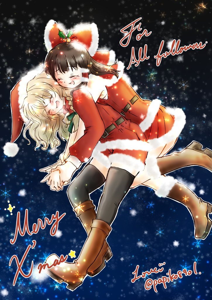 hakurei reimu and kirisame marisa (touhou) drawn by papiko_(papiko8901)