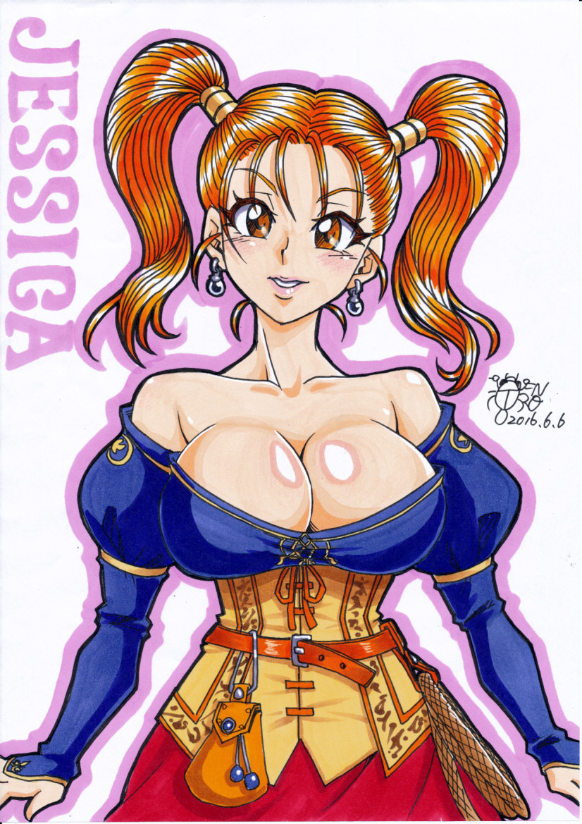 jessica albert (dragon quest and 3 more) drawn by gengoro_akemori
