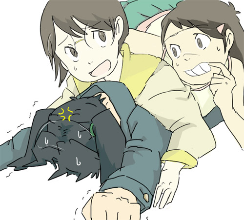amasawa yuuko, okonogi yuuko, and hashimoto fumie (dennou coil) drawn by sumi