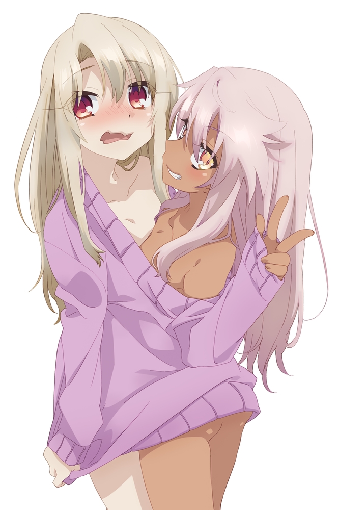illyasviel von einzbern and chloe von einzbern (fate and 1 more)
