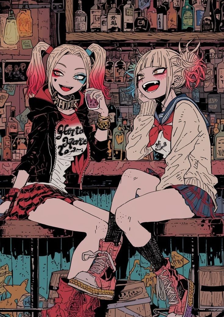 toga himiko and harley quinn (boku no hero academia and 3 more)
