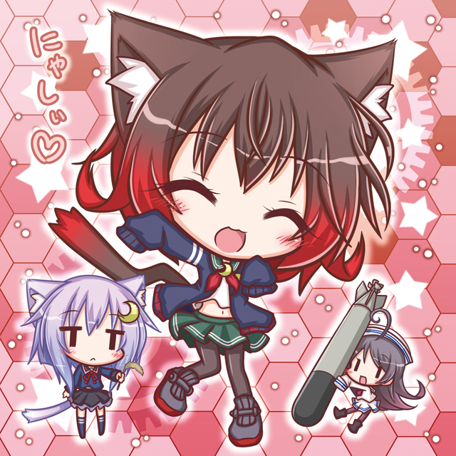 fairy, mutsuki, yayoi, mutsuki kai ni, and 61cm triple (oxygen) torpedo mount (kantai collection) drawn by komakoma_(magicaltale)