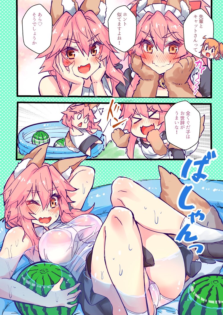 fujimaru ritsuka, tamamo, tamamo no mae, and tamamo cat (fate and 1 more) drawn by wisespeak