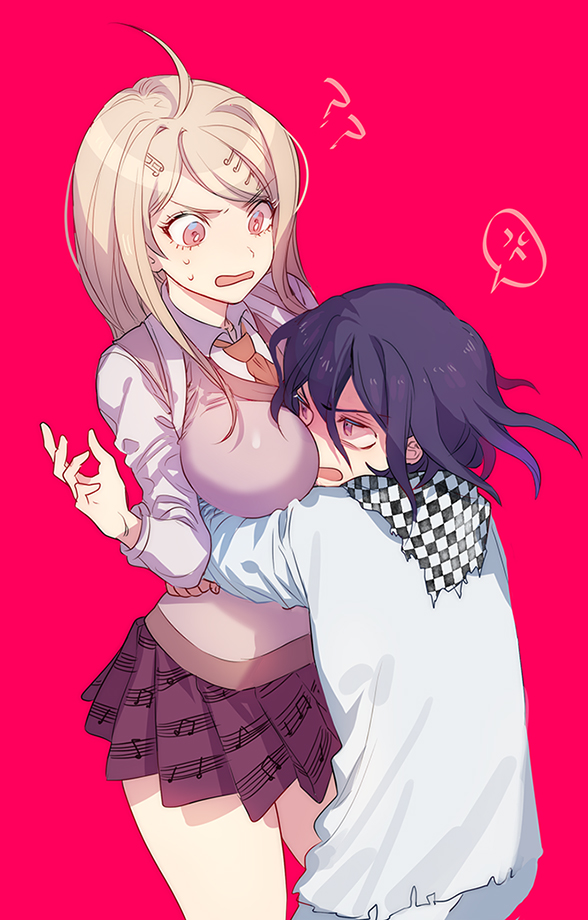 oma kokichi and akamatsu kaede (danganronpa and 1 more) drawn by zuizi