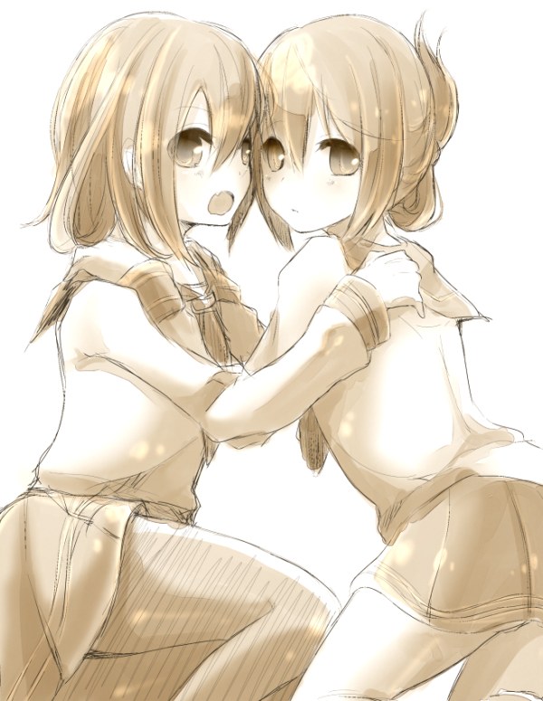 inazuma and ikazuchi (kantai collection) drawn by chita_(ketchup)