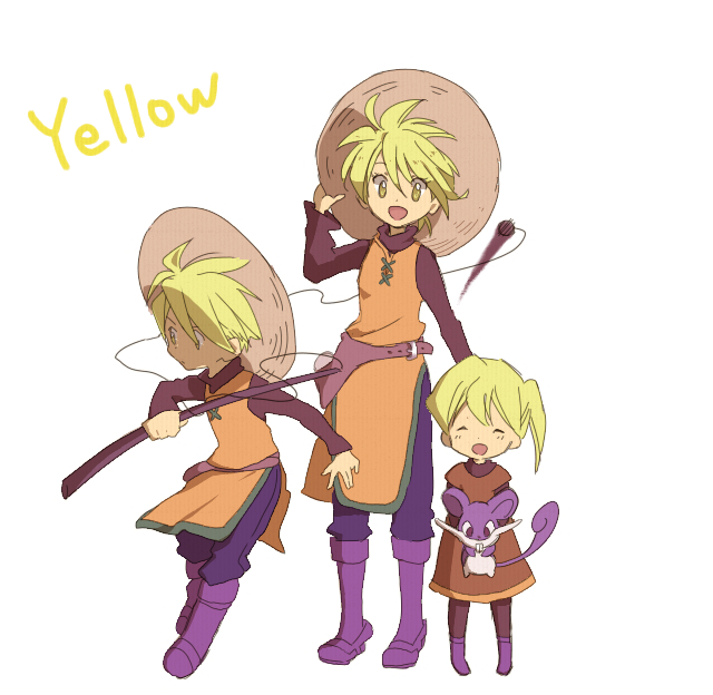 yellow and rattata (pokemon and 1 more) drawn by bukiko