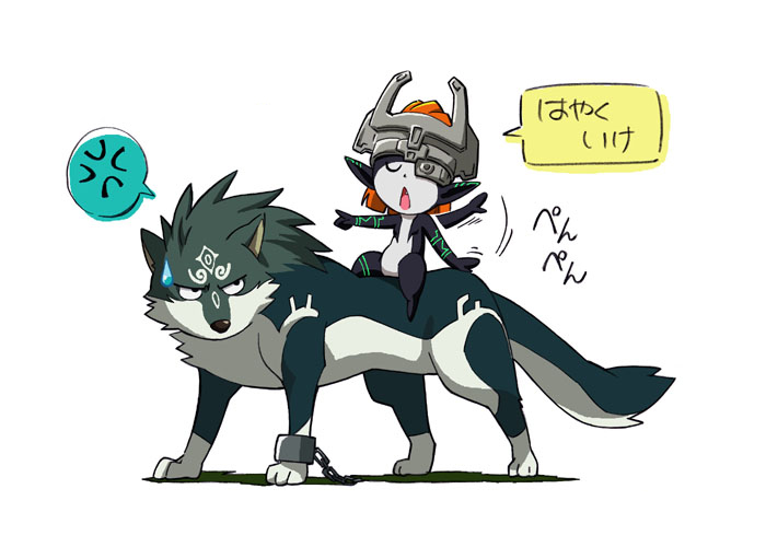 link, midna, and wolf link (the legend of zelda and 1 more) drawn by lunamoon
