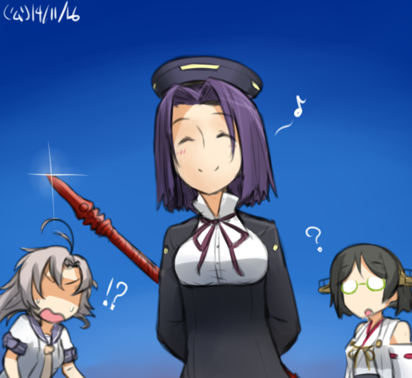 tatsuta, kirishima, kinugasa, kinugasa kai ni, and kirishima kai ni (kantai collection and 2 more) drawn by hamu_koutarou