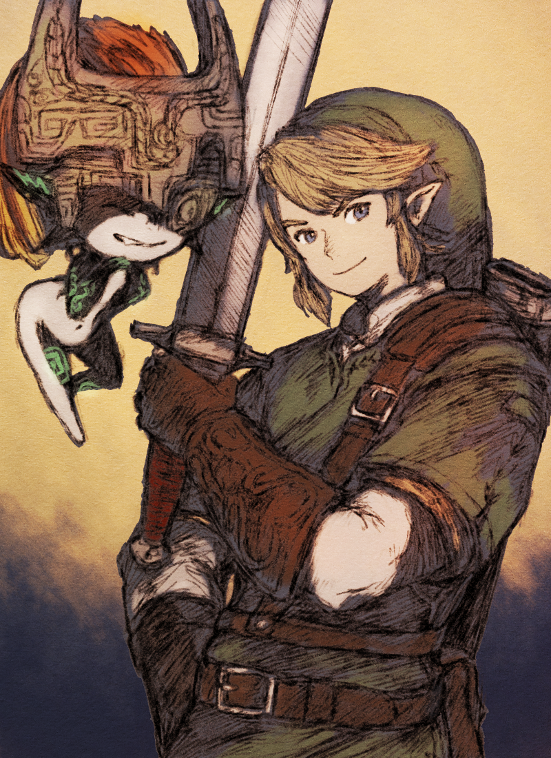link and midna (the legend of zelda and 1 more) drawn by maeka_(kumaekake)