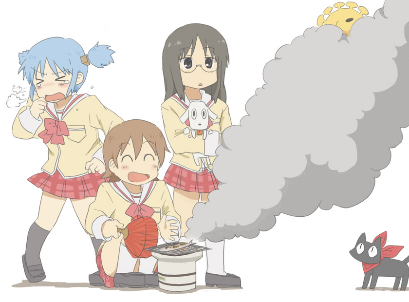 naganohara mio, aioi yuuko, minakami mai, and sakamoto (nichijou) drawn by josephine-843