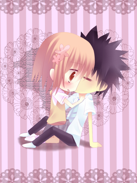 misaka mikoto and kamijou touma (toaru majutsu no index and 1 more) drawn by hisame_(nekousatan)
