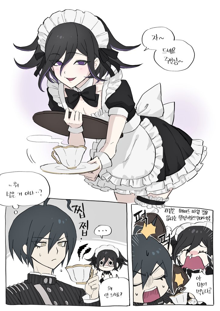 oma kokichi and saihara shuichi (danganronpa and 1 more) drawn by ttegi_(ddeck_dg)