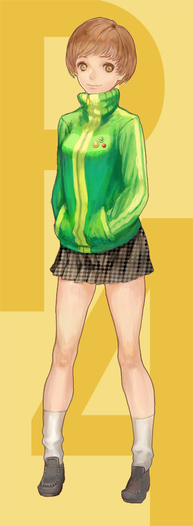 satonaka chie (persona and 1 more) drawn by 3838383