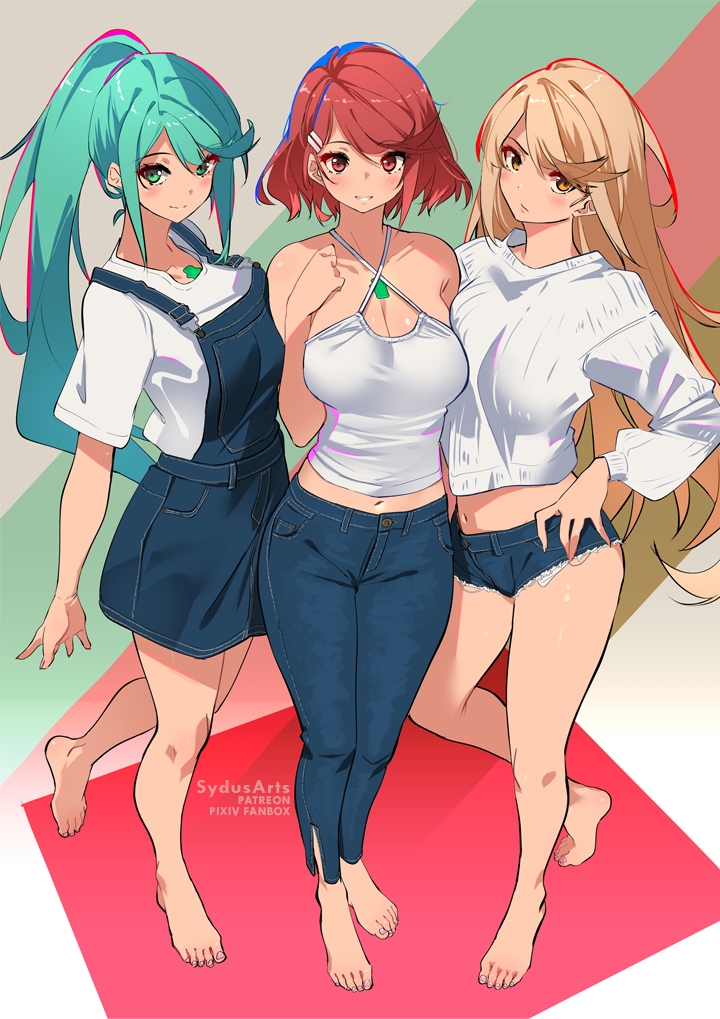 pyra, mythra, and pneuma (xenoblade chronicles and 1 more) drawn by sydus