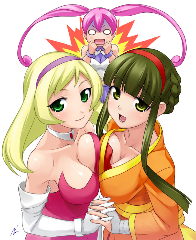 sayaka erenkowa, yukitani karin, and sofue hikaru (net ghost pipopa) drawn by mizuki_gyokuran