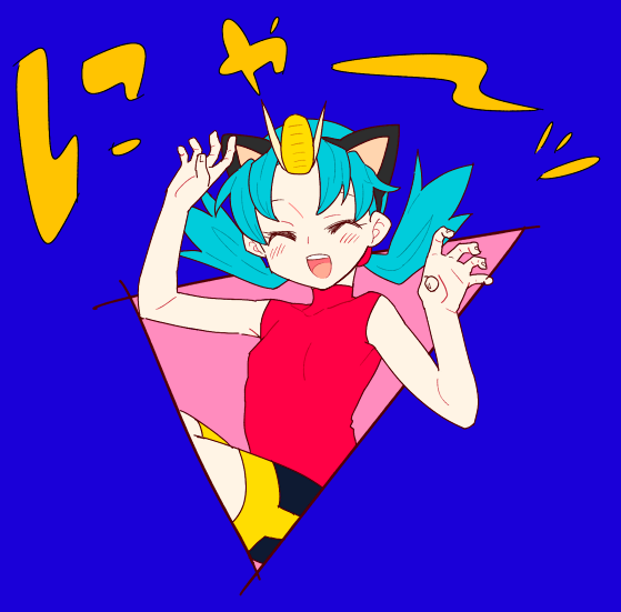 kris and meowth (pokemon and 1 more) drawn by mmm73