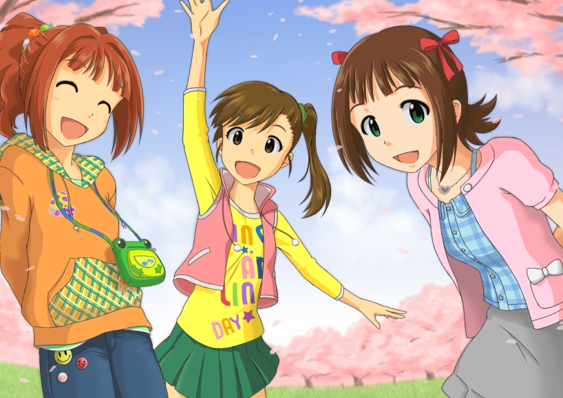 amami haruka, takatsuki yayoi, and futami mami (idolmaster and 1 more) drawn by rokusyo