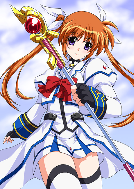 takamachi nanoha and raising heart (lyrical nanoha and 1 more) drawn by kirisawa_tokito